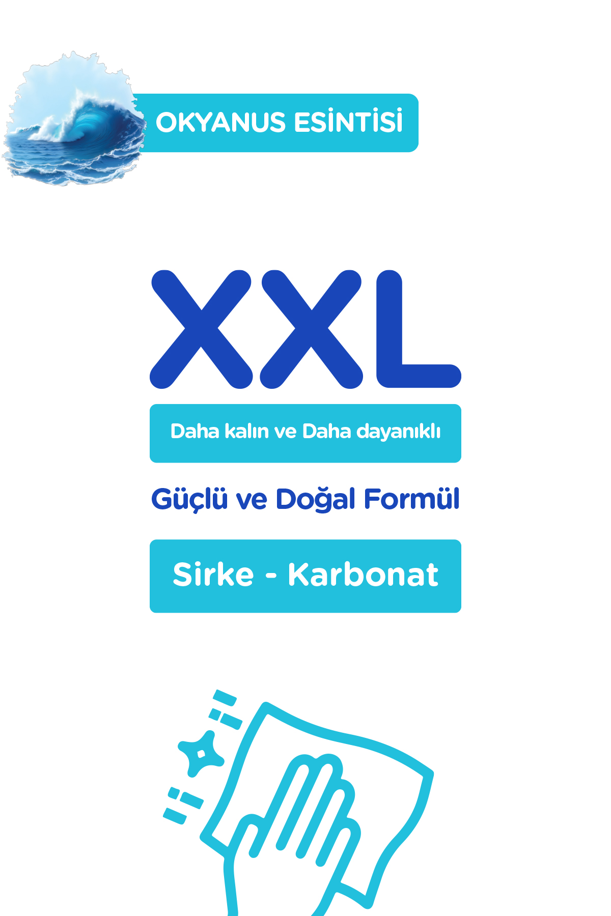 Giggles XXL İz Bırakmayan Yüzey Temizlik Havlusu - (Okyanus Esintisi) 100 Yaprak